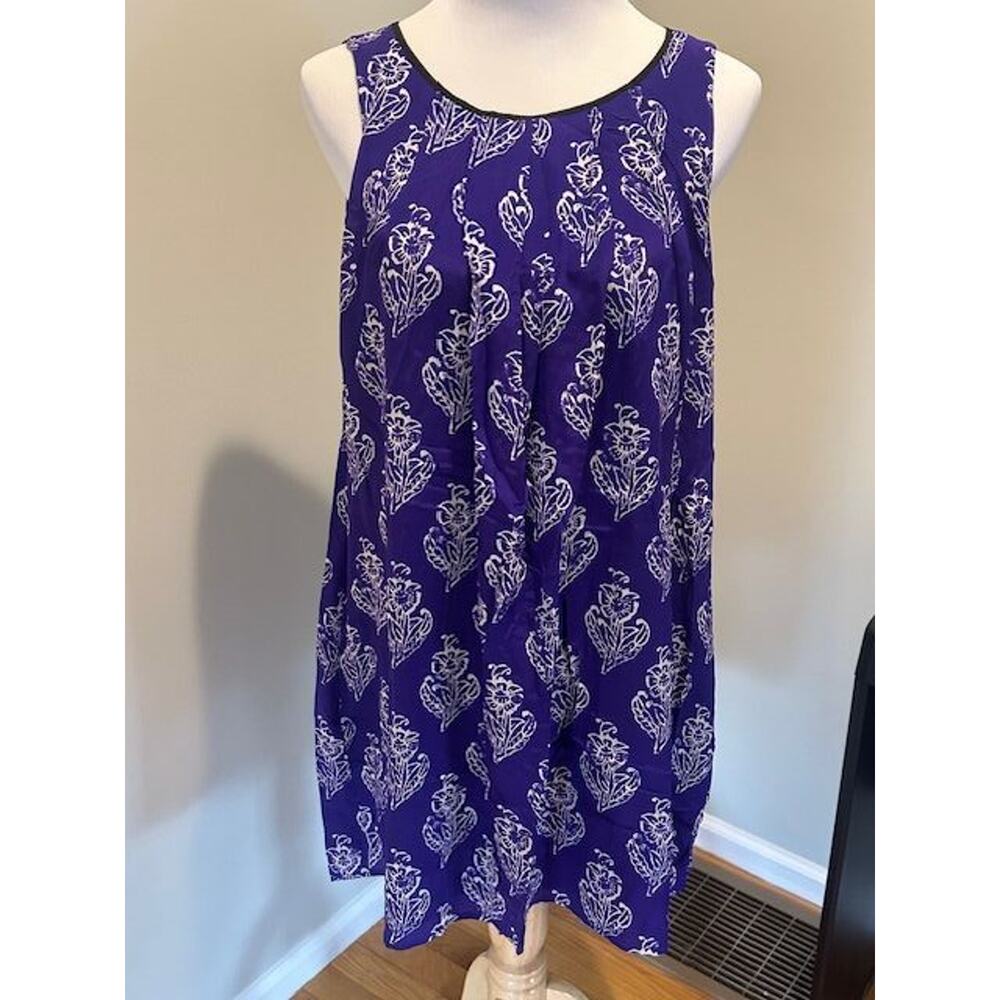 Purple Silk Boho Trapeze Swing Dress Maeve Anthropologie Size Medium